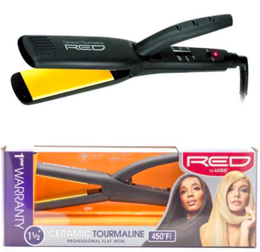 RED by Kiss 1½” Ceramic Tourmaline Flat Iron - ANNS BEAUTY SUPPLY
